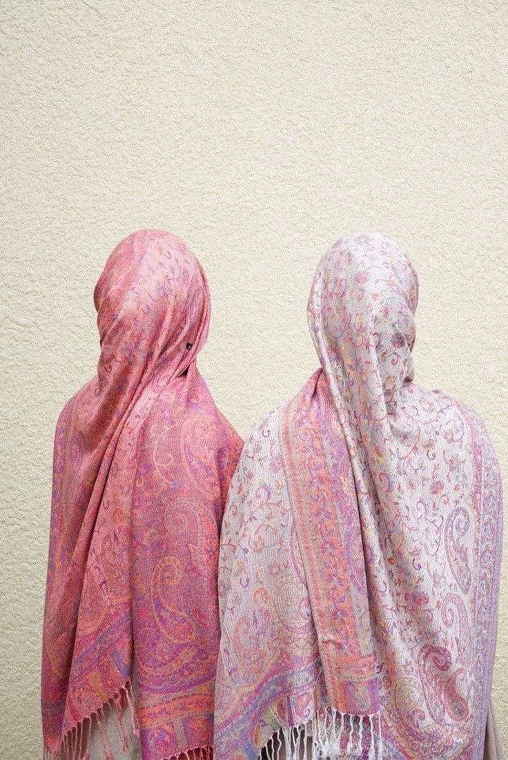 Le pashmina « rose ou blanc »