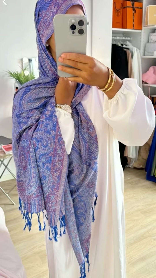 Le pashmina « bleu violet »