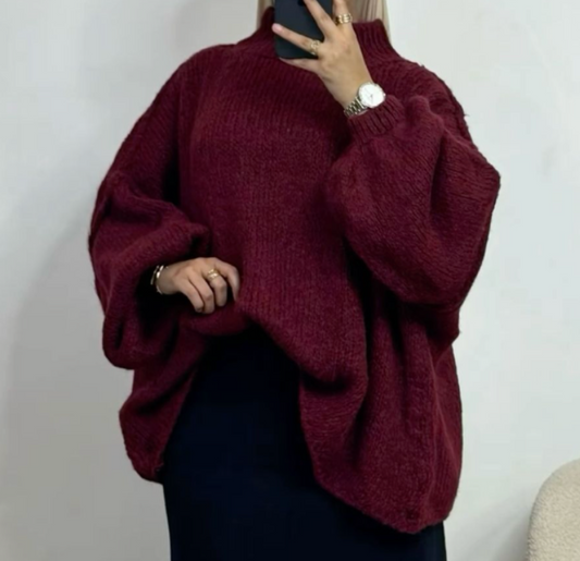 Le pull en cachemire rouge